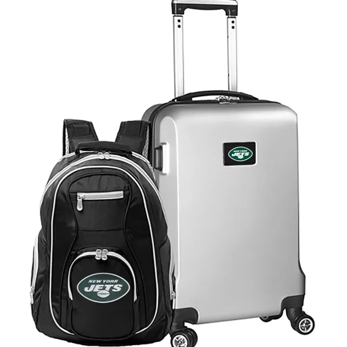 Silk & Salt MOJO Silver York Jets 2-Piece Backpack ampCarry-On Set^ Luggage Sets