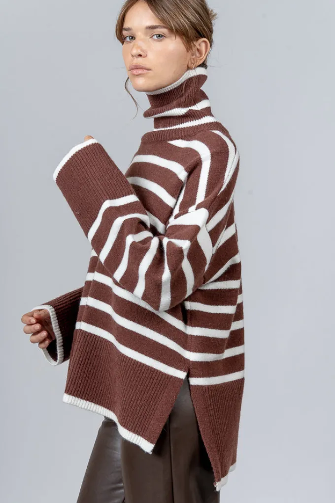 Silk & Salt denise sweater - coffee/white^ Knitwear