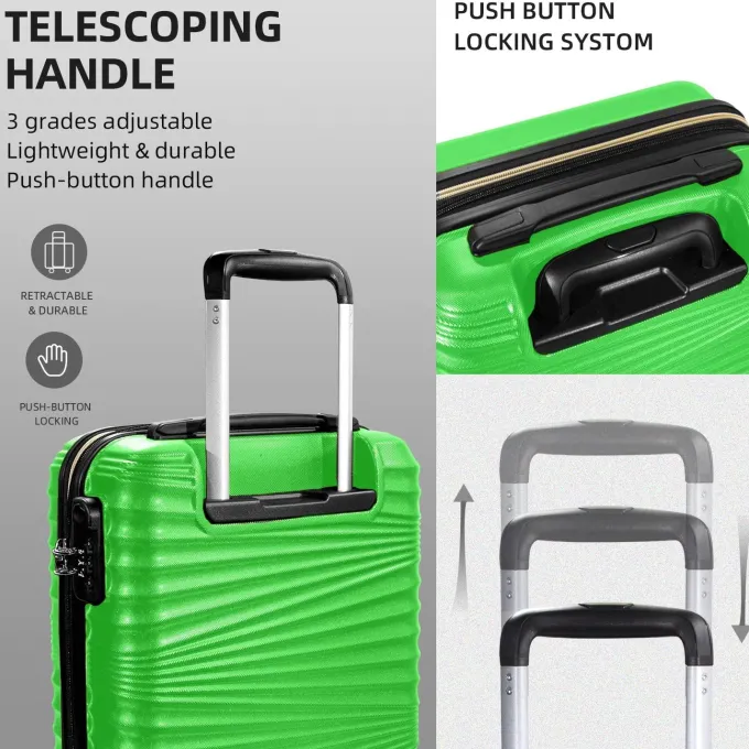 Silk & Salt Lugga5 Piece Sets Hard Shell LuggaSet Expandable Carry on LuggaSuitcase with Spinner Wheels Durable Lightweight Travel Set for Men Women(14/18/20/24/28)^ Checked Luggage