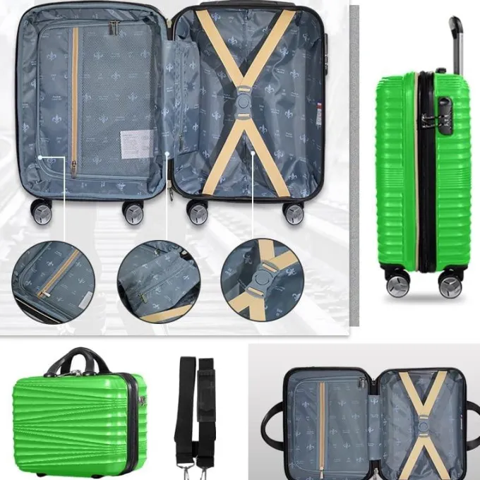 Silk & Salt Lugga5 Piece Sets Hard Shell LuggaSet Expandable Carry on LuggaSuitcase with Spinner Wheels Durable Lightweight Travel Set for Men Women(14/18/20/24/28)^ Checked Luggage