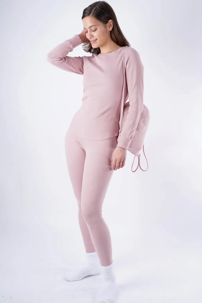 Silk & Salt ribbed comfy lounge set - pink^ Loungewear