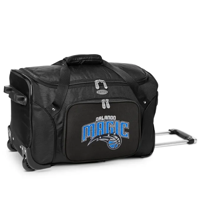 Silk & Salt MOJO Black Orlando Magic 22 2-Wheeled Duffel Bag^ Carry On Luggage