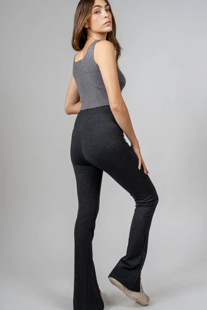 Silk & Salt split flared leggings - dark grey^ Pants