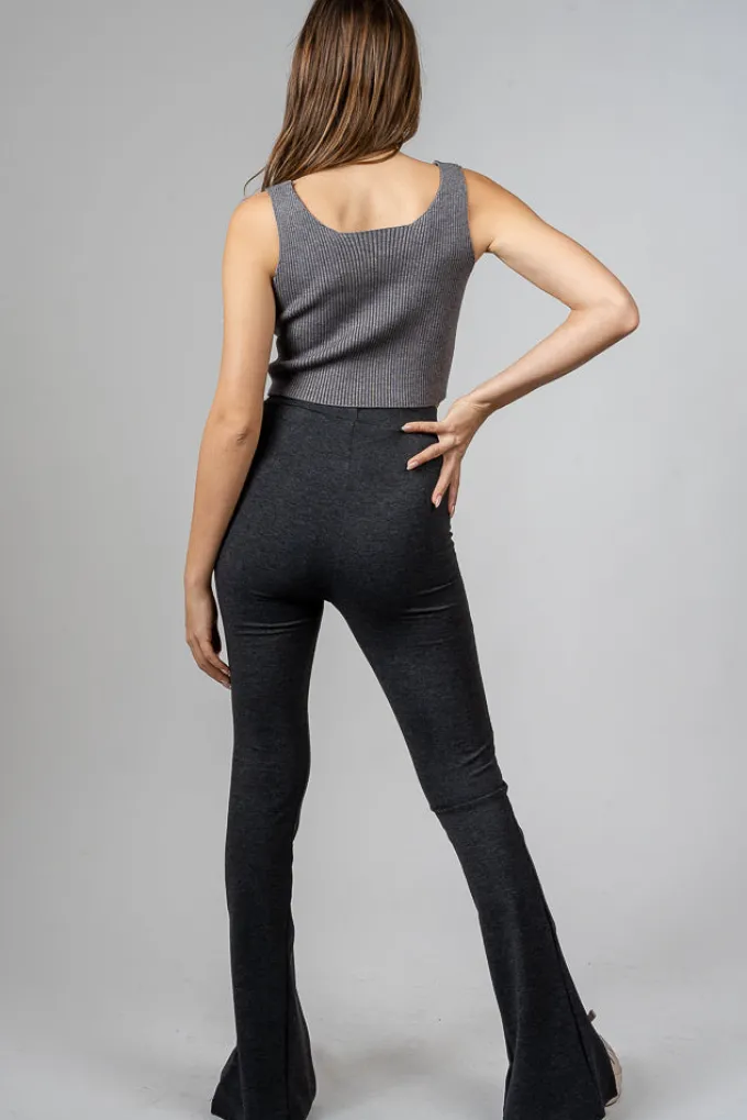 Silk & Salt split flared leggings - dark grey^ Pants