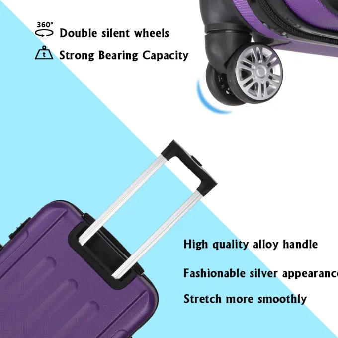 Silk & Salt 3-in-1 Multifunctional LuggaSet LarCapacity Traveling Suitcase Purple^ Hard Side Luggage