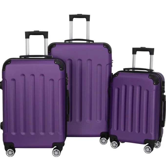 Silk & Salt 3-in-1 Multifunctional LuggaSet LarCapacity Traveling Suitcase Purple^ Hard Side Luggage