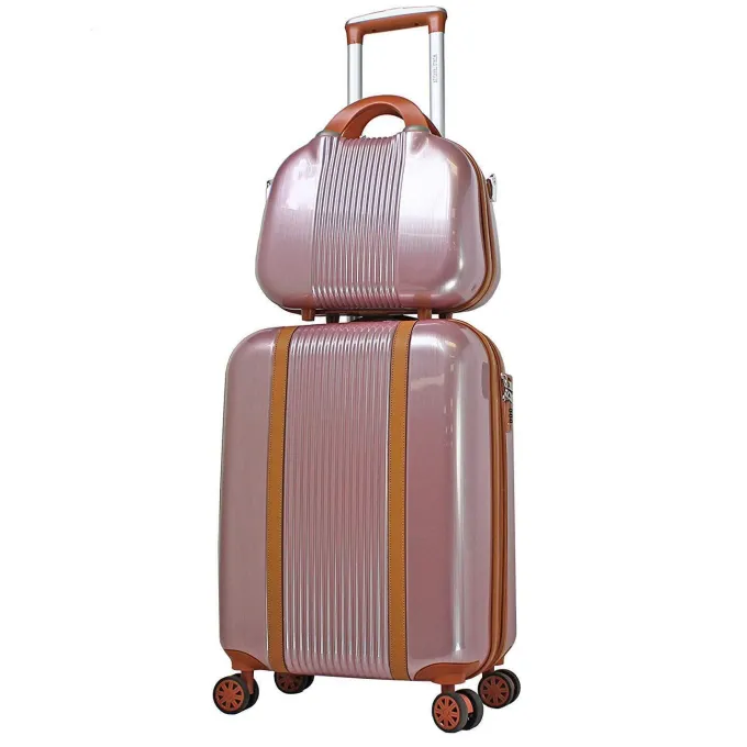 Silk & Salt World Traveler Classique Hardside Lightweight Spinner 2-Piece LuggaSet - Rose Gold^ Hard Side Luggage