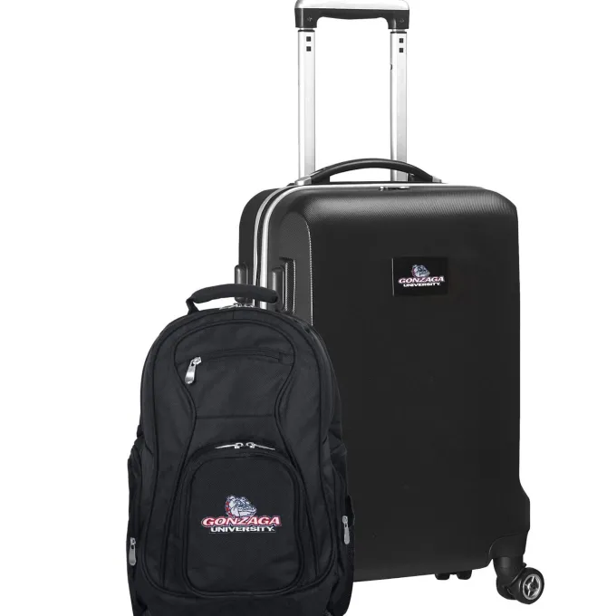Silk & Salt Gonzaga Bulldogs Deluxe 2-Piece Backpack and Carry-On Set - Black^ Luggage Sets