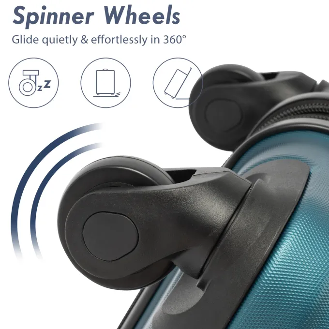 Silk & Salt uhomepro 3 In 1 Suitcases with Wheels Upgrade 20 24 28 Carry On Luggage Maneuverable LuggaSets Travel Suitcase Christmas Gifts for Business Trip Holiday Travel Cruise Black^ Luggage Sets