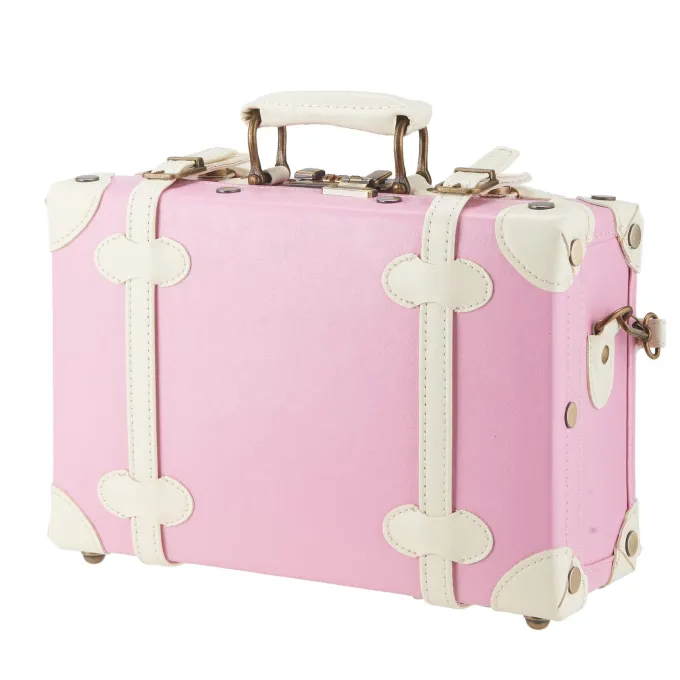 Silk & Salt Premium PU Classic Old-Fashioned Trolley Suitcase and Hand Bag Set with TSA Locks Essential LuggaChoice^ Luggage Sets