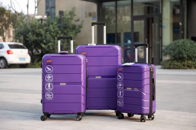 Silk & Salt Hardshell Lightweight Suitcase Sets Carry on Suitcase Sets for Women PP Material Hardside Carry on LuggaSet with TSA Lock Portable Trolley Case Sets with 4 Silent Wheels S9355^ Luggage Sets