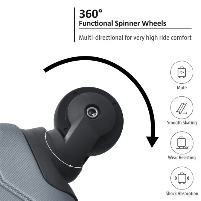 Silk & Salt uhomepro Gray 3 Pieces Travel LuggaSet TSA Lock ABS Trolley Carry On Suitcase Bag 20 24 28 with Spinner Wheels^ Luggage Sets