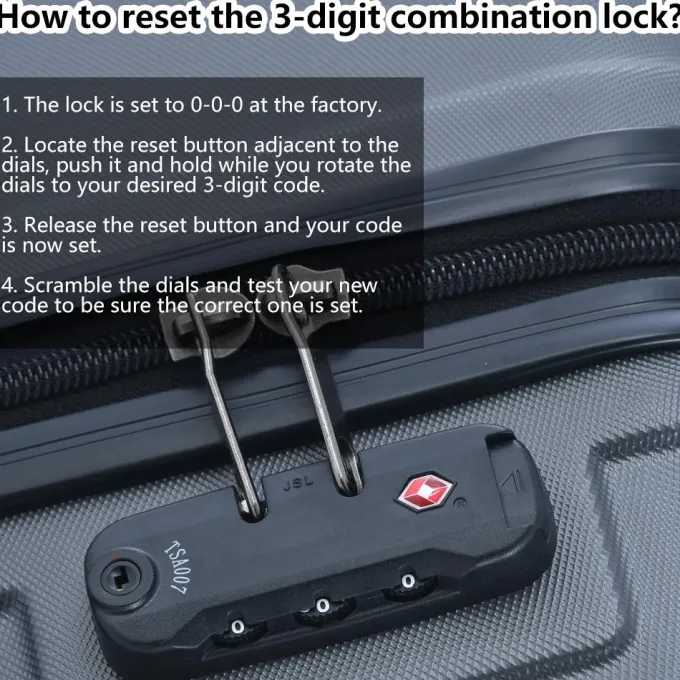 Silk & Salt uhomepro Gray 3 Pieces Travel LuggaSet TSA Lock ABS Trolley Carry On Suitcase Bag 20 24 28 with Spinner Wheels^ Luggage Sets