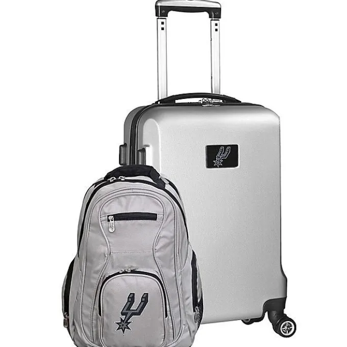 Silk & Salt NBA San Antonio Spurs 2-Piece Backpack and Carry On LuggaSet in Silver^ Luggage Sets