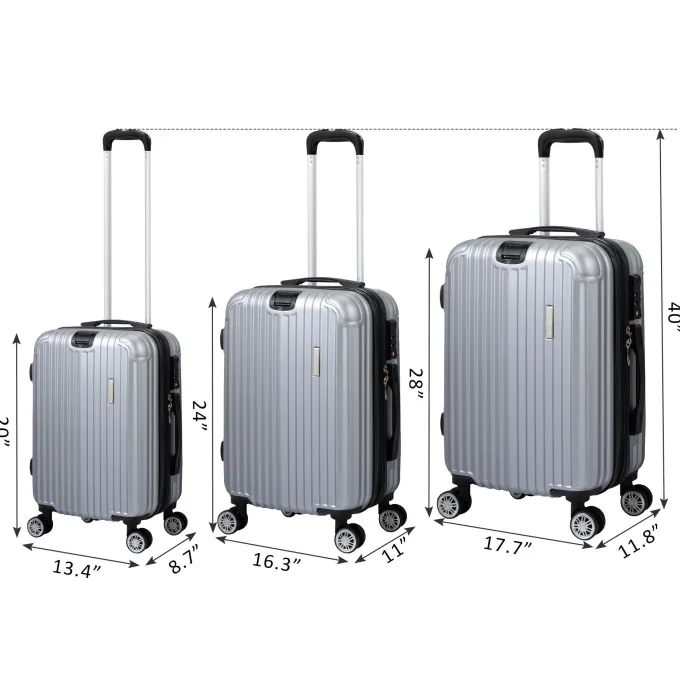 Silk & Salt Hommoo Expandable Hardside LuggaSet with TSA Lock 3-Piece Set (20 /24 /28)^ Checked Luggage