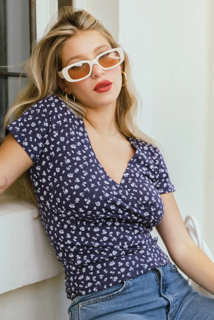 Silk & Salt bella wrap jersey tee^ Tops