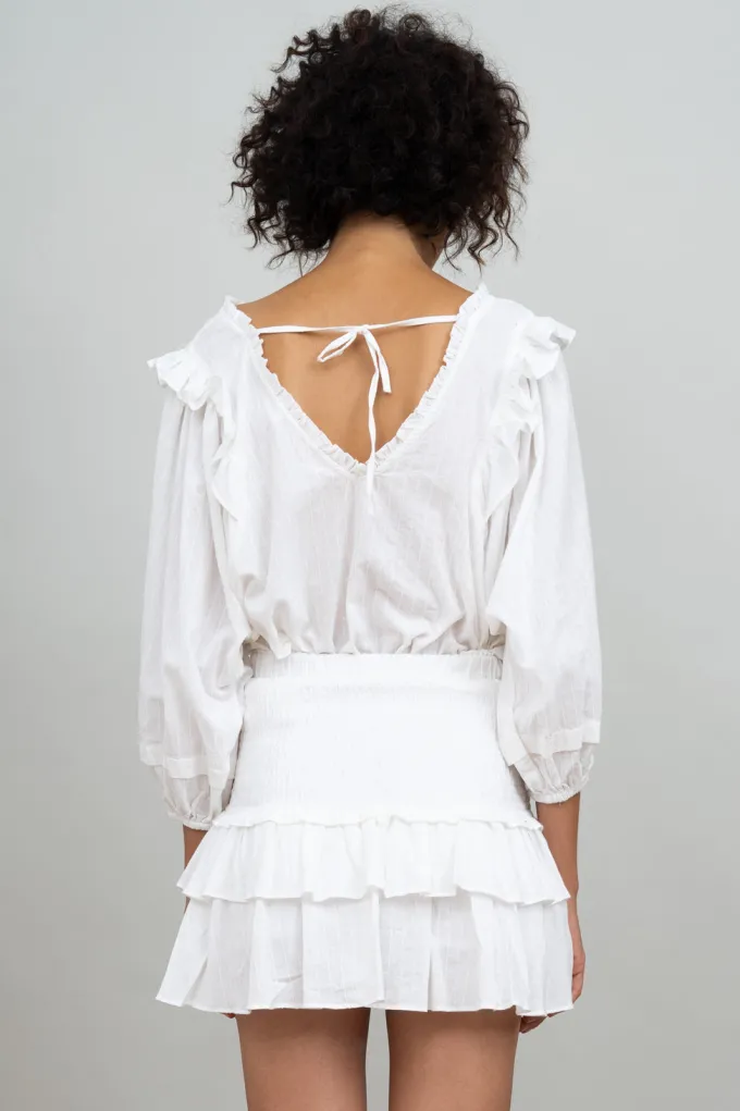 Silk & Salt frills ampthrills skirt - white^ Skirts