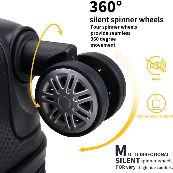 Silk & Salt Jaxpety 3 Pcs LuggaSet Hard Shell Travel Trolley Rolling Suitcase with 4 Wheels202428^ Checked Luggage