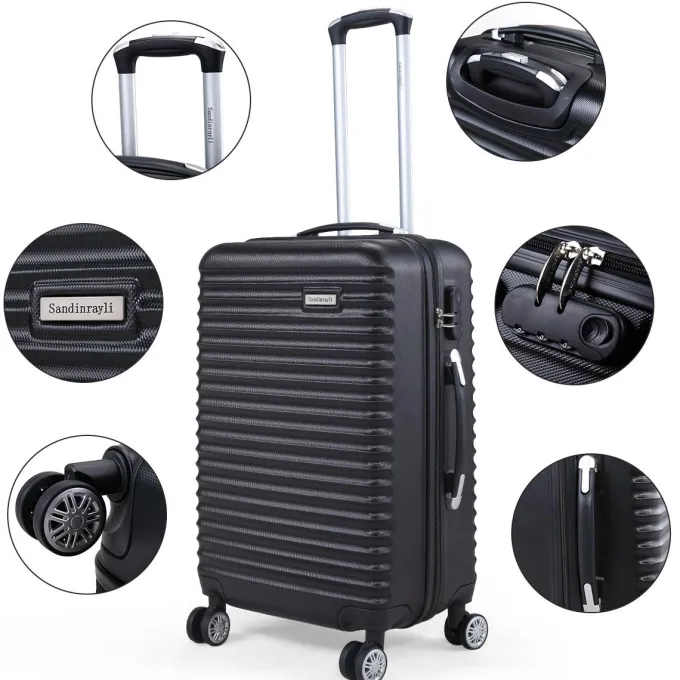 Silk & Salt Jaxpety 3 Pcs LuggaSet Hard Shell Travel Trolley Rolling Suitcase with 4 Wheels202428^ Checked Luggage