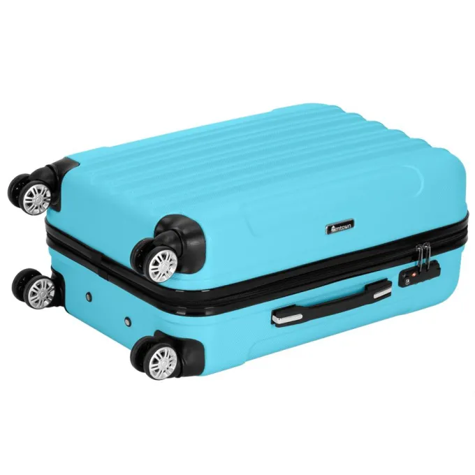 Silk & Salt Zimtown 3Pcs LuggaTravel Set Bag ABS Trolley Suitcase Blue^ Hard Side Luggage