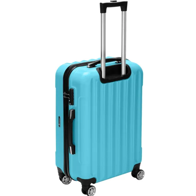 Silk & Salt Zimtown 3Pcs LuggaTravel Set Bag ABS Trolley Suitcase Blue^ Hard Side Luggage