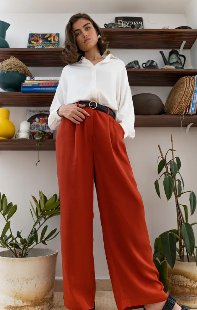 Silk & Salt roxanne tailored trousers - rust^ Pants