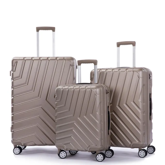 Silk & Salt SEGMART LuggaSets of 3 Lightweight Hardside Spinner Suitcase with LuggaCover and Drawstring Bag 4-Wheel Spinner LuggaSet: 20/ 24''/ 28 Carry-On Checked Suitcase for Trip S9344^ Luggage Sets