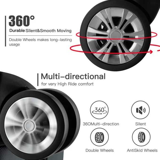 Silk & Salt SEGMART LuggaSets of 3 Lightweight Hardside Spinner Suitcase with LuggaCover and Drawstring Bag 4-Wheel Spinner LuggaSet: 20/ 24''/ 28 Carry-On Checked Suitcase for Trip S9344^ Luggage Sets