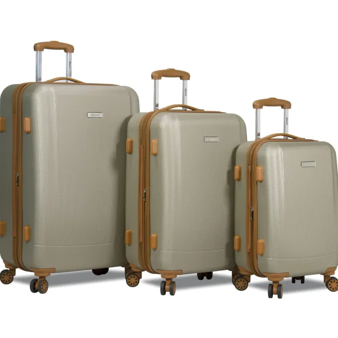 Silk & Salt Dejuno Legion Hardside 3-Piece Spinner TSA Combination Lock LuggaSet - Beige^ Checked Luggage