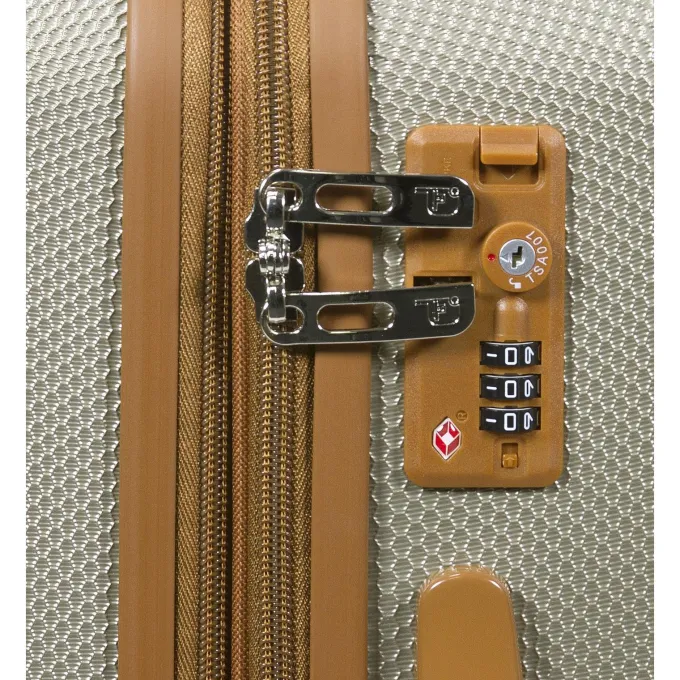 Silk & Salt Dejuno Legion Hardside 3-Piece Spinner TSA Combination Lock LuggaSet - Beige^ Checked Luggage