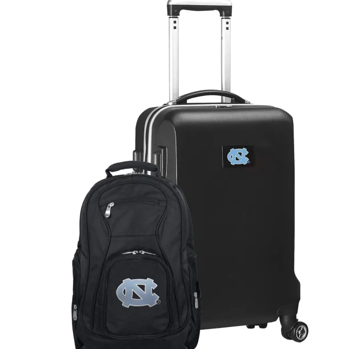 Silk & Salt North Carolina Tar Heels Deluxe 2-Piece Backpack and Carry-On Set - Black^ Luggage Sets