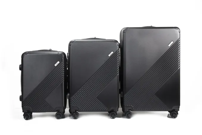 Silk & Salt MiraMUSE Expandable ABS Hard shell Lightweight 360 Dual Spinning Wheels Combo Lock 28 24 20 3 Piece LuggaSet^ Checked Luggage