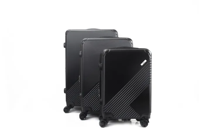 Silk & Salt MiraMUSE Expandable ABS Hard shell Lightweight 360 Dual Spinning Wheels Combo Lock 28 24 20 3 Piece LuggaSet^ Checked Luggage