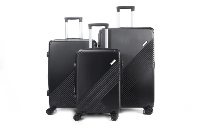 Silk & Salt MiraMUSE Expandable ABS Hard shell Lightweight 360 Dual Spinning Wheels Combo Lock 28 24 20 3 Piece LuggaSet^ Checked Luggage