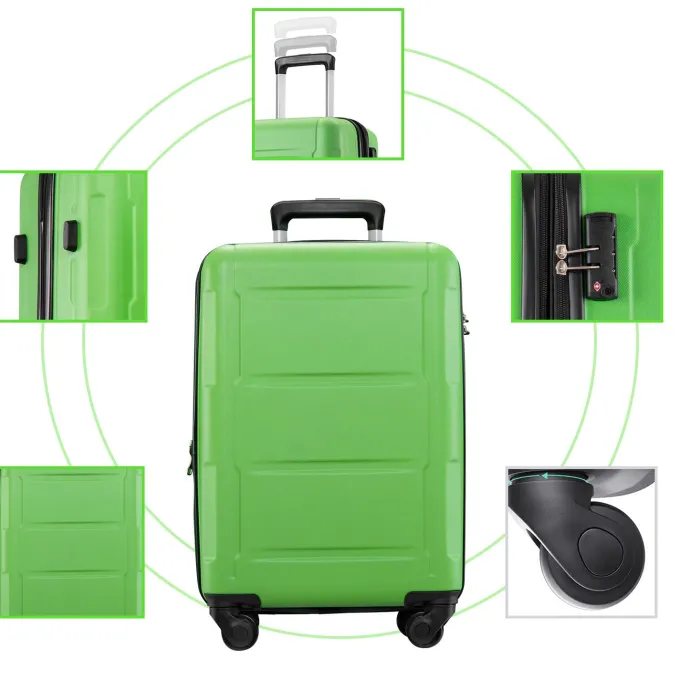 Silk & Salt HOIN 3pcs Lightweight Suitcase for 20/24/28 InchHardside LuggaSet with TSA Lock^ Hard Side Luggage