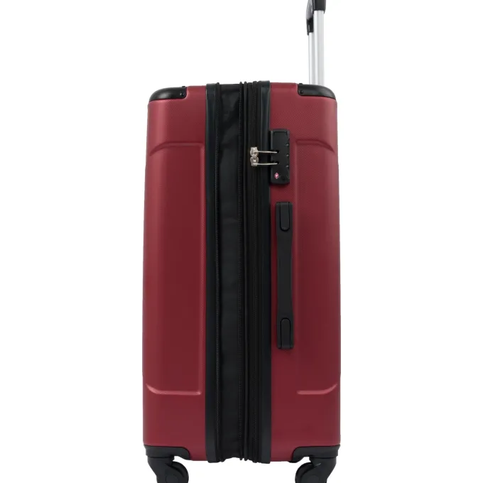 Silk & Salt paproos 3 Piece LuggaSet 20 24 28 Hard Case Suitcase Set Fashion Expandable Suitcase with Spinner Wheel and TSA Lock Lightweight LuggaSet for Travel Business Trip Back to School Red^ Checked Luggage