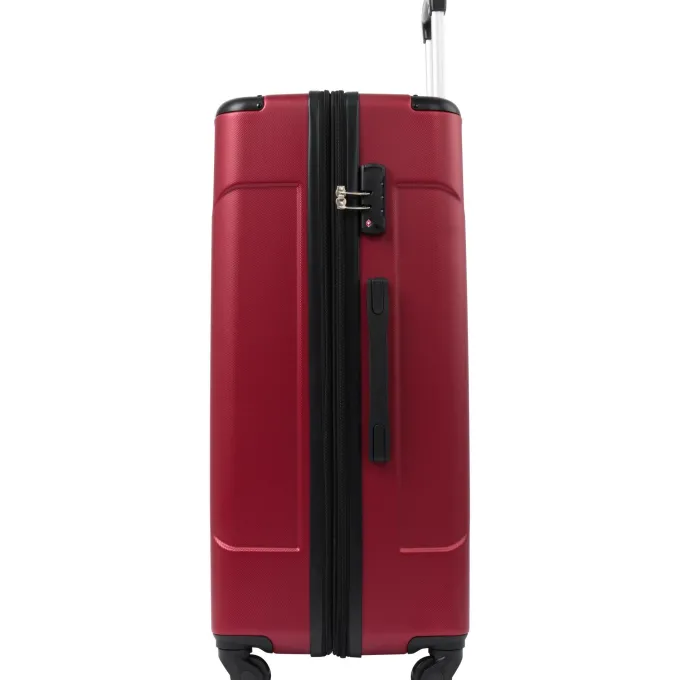 Silk & Salt paproos 3 Piece LuggaSet 20 24 28 Hard Case Suitcase Set Fashion Expandable Suitcase with Spinner Wheel and TSA Lock Lightweight LuggaSet for Travel Business Trip Back to School Red^ Checked Luggage