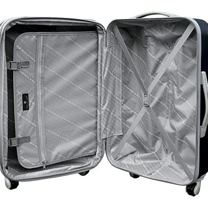 Silk & Salt Travelers Club HS-66903-010 Chicago 3 Piece Hardside ABS Expandable Spinner LuggaSet Silver^ Carry On Luggage