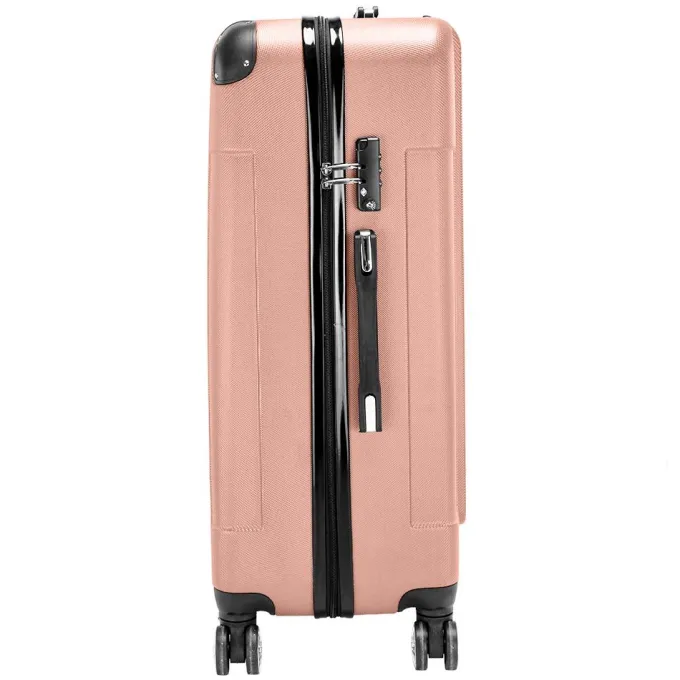 Silk & Salt LuggaSets for Women 3 Piece Hardshell Lightweight LuggaSets with Spinner Wheels and Lock ABS Rolling Trolley Travel Suitcases Bags Rose Gold^ Hard Side Luggage
