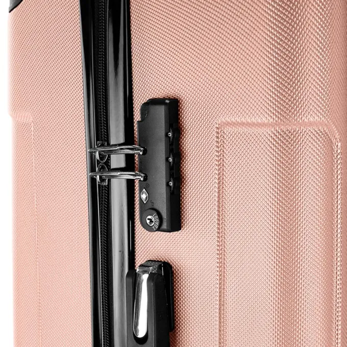 Silk & Salt LuggaSets for Women 3 Piece Hardshell Lightweight LuggaSets with Spinner Wheels and Lock ABS Rolling Trolley Travel Suitcases Bags Rose Gold^ Hard Side Luggage