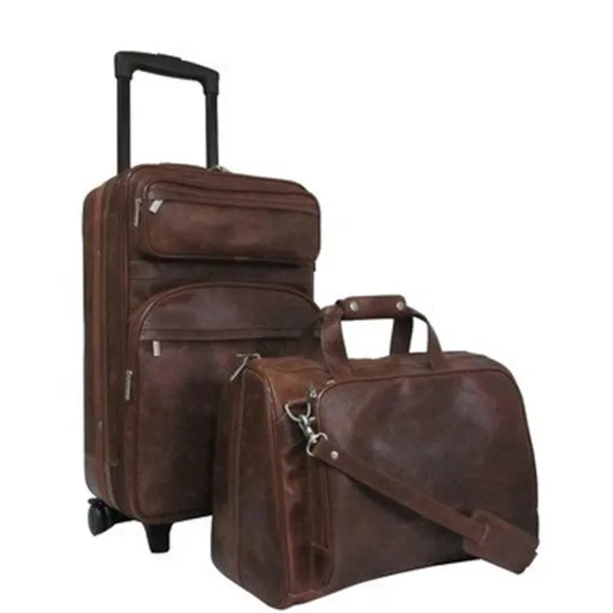 Silk & Salt Amerileather Leather 2-Piece LuggaSet^ Checked Luggage