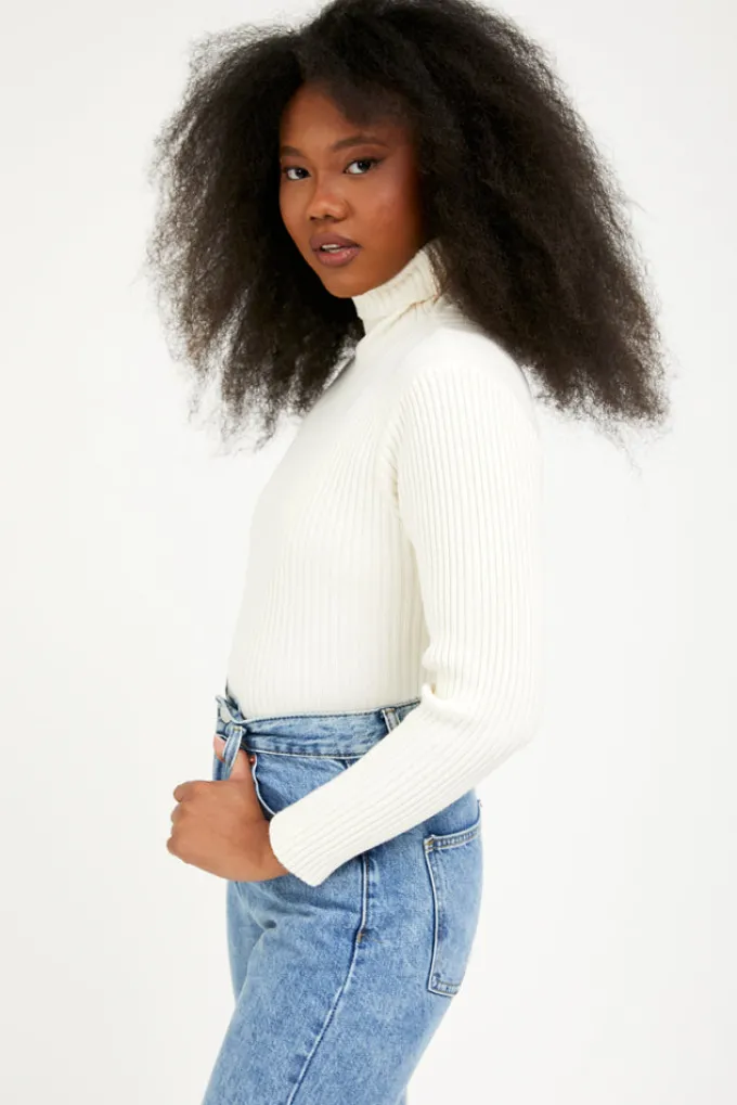 Silk & Salt jade turtleneck top- cream^ Knitwear