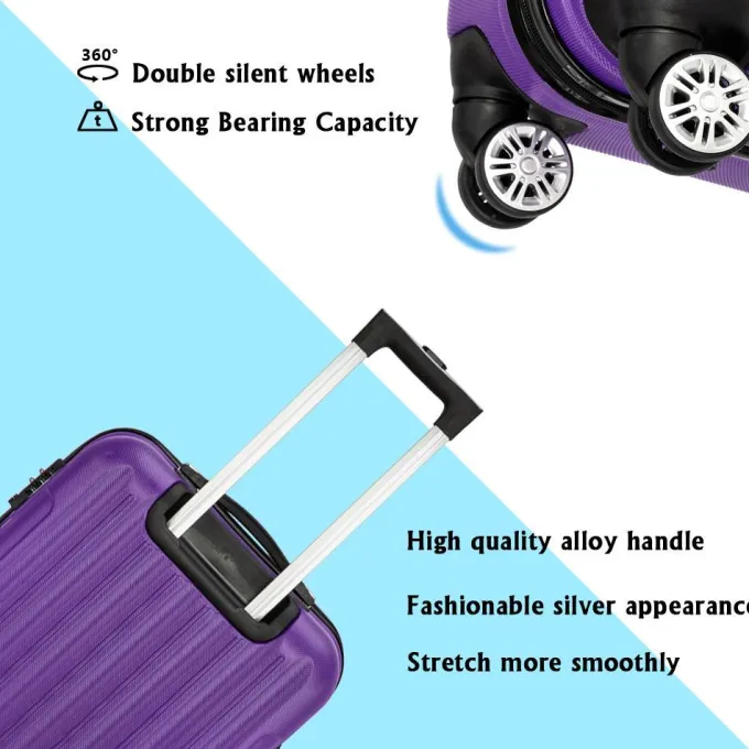 Silk & Salt OTVIAP 3-in-1 Multifunctional LarCapacity Traveling StoraSuitcase LuggaSet Purple^ Luggage Sets
