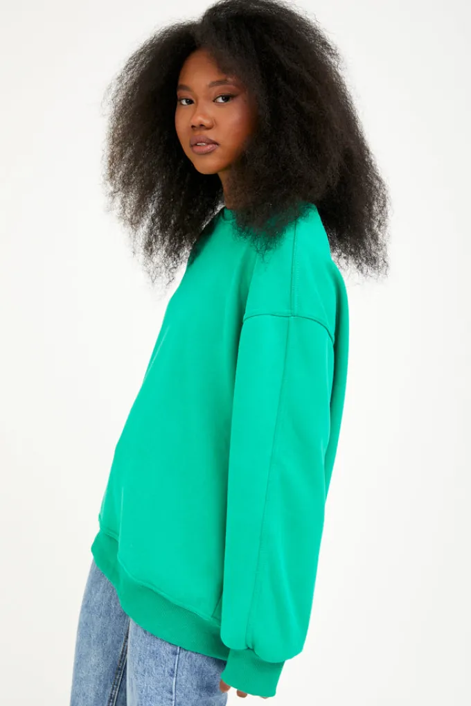 Silk & Salt my basic sweatshirt - green^ Hoodies & Sweatshirts