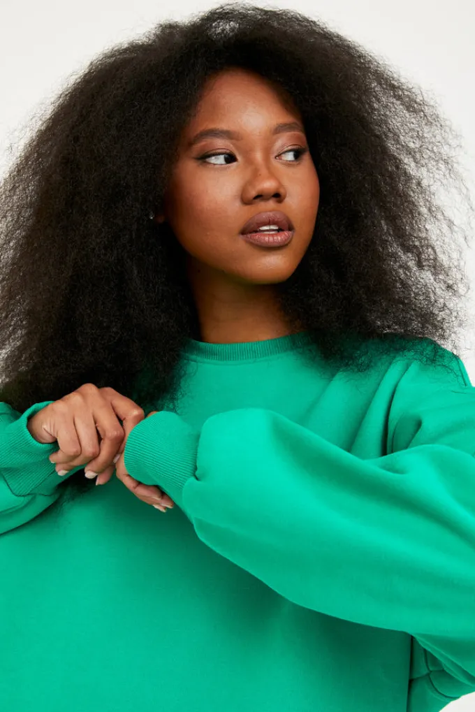 Silk & Salt my basic sweatshirt - green^ Hoodies & Sweatshirts