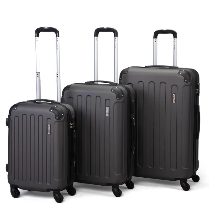 Silk & Salt Jaxpety 3 Pcs LuggaSet Hard Shell ABS Travel Trolley Rolling Suitcase Coded Lock^ Checked Luggage