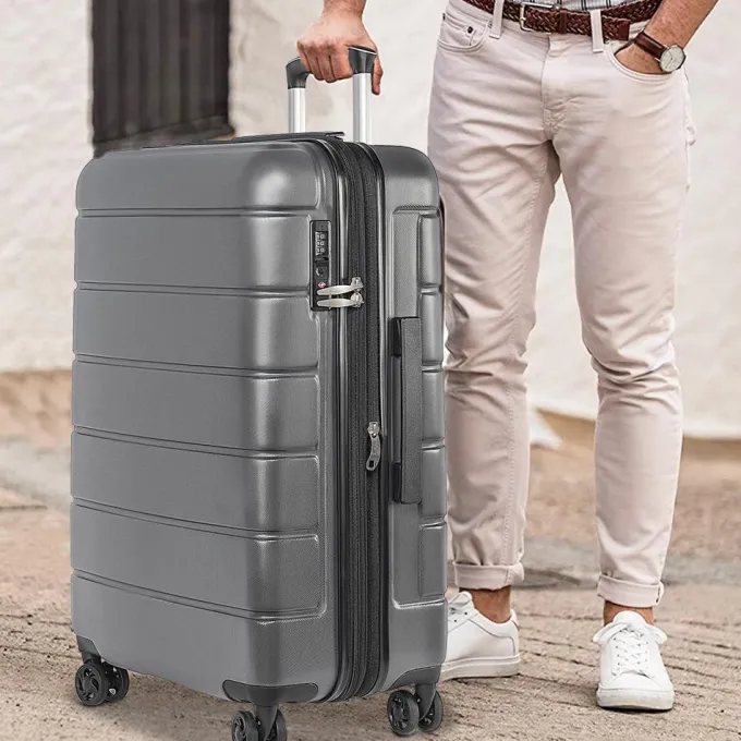 Silk & Salt 3pcs LuggaSet for Girls 20''/24''/28'' 3-in-1 Trolley Case Set with Spinner Wheels Portable Outdoor Hardside Carry on LuggaSet for Travel Plane Business Trips Back to School S9353^ Hard Side Luggage