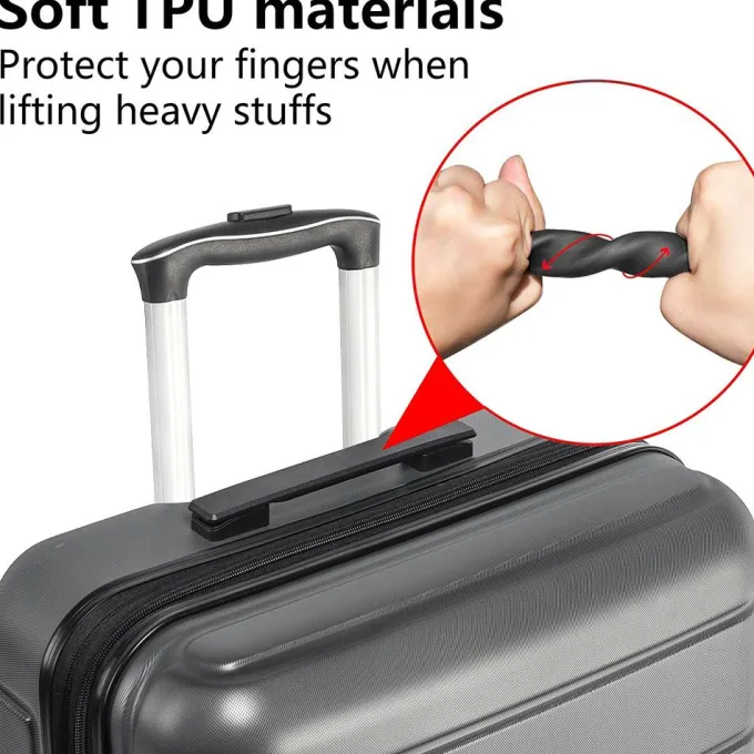 Silk & Salt 3pcs LuggaSet for Girls 20''/24''/28'' 3-in-1 Trolley Case Set with Spinner Wheels Portable Outdoor Hardside Carry on LuggaSet for Travel Plane Business Trips Back to School S9353^ Hard Side Luggage