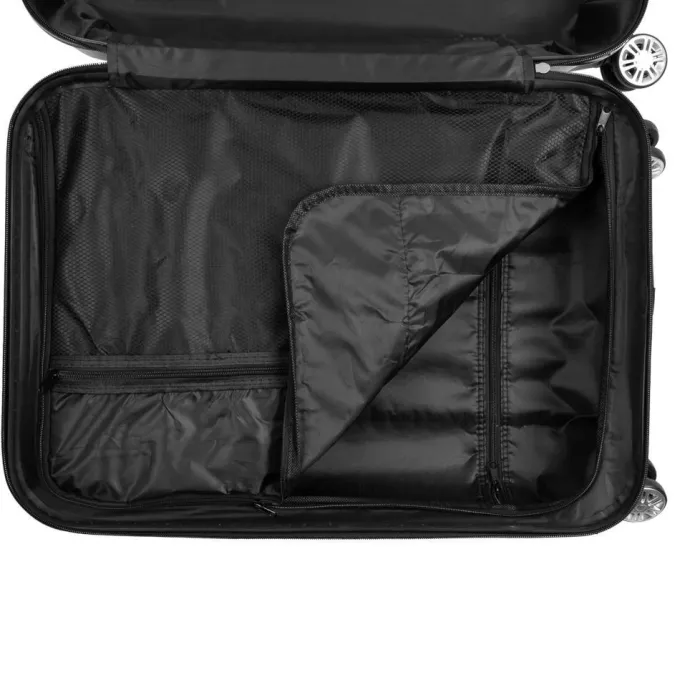 Silk & Salt SalonMore 3 Pcs LuggaTravel Set Bag ABS Trolley Suitcase Black^ Hard Side Luggage