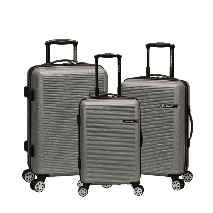 Silk & Salt Skyline 3 Pc Abs Non-Expandable LuggaSet Silver^ Luggage Sets